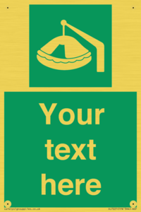 Custom sign Safe condition Davit-launched liferaft